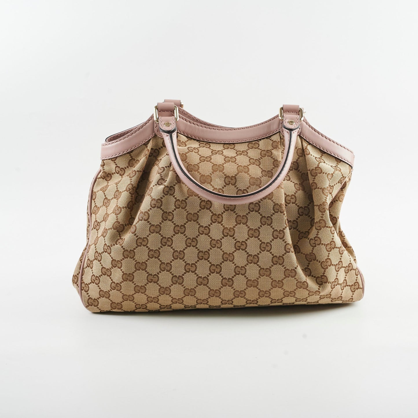 Gucci GG Canvas Sukey Bag Biege/Pink
