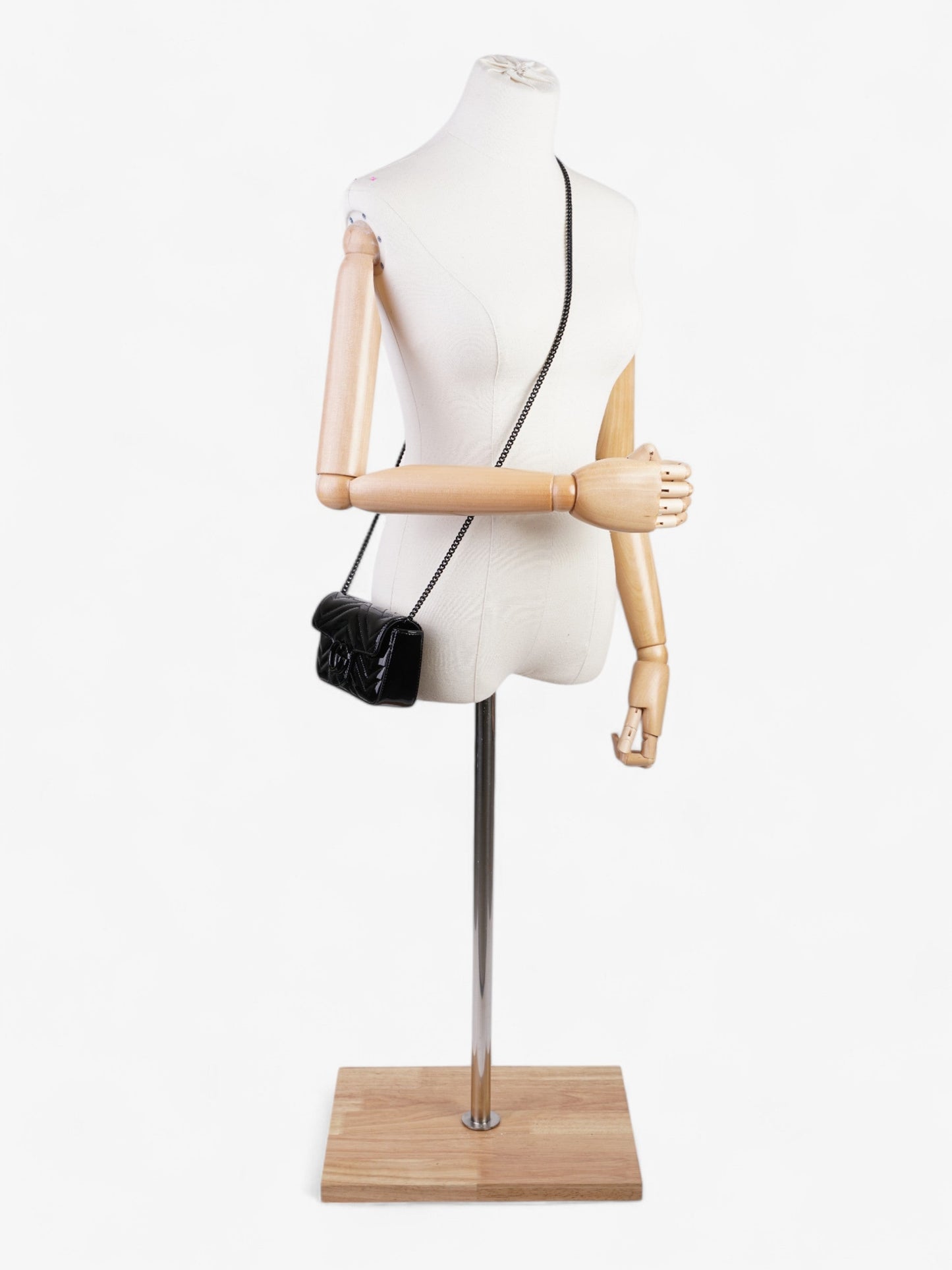 Gucci GG Marmont Black Patent Leather Super Mini