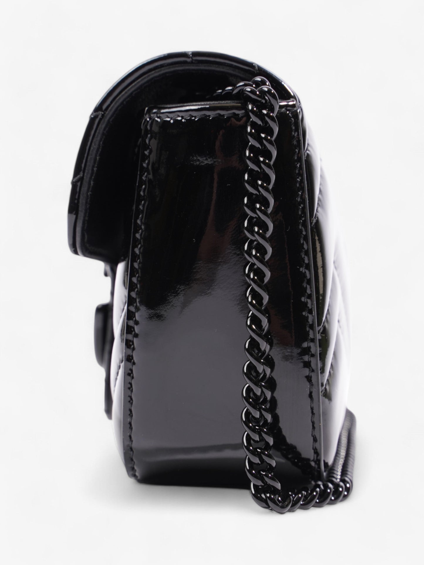 Gucci GG Marmont Black Patent Leather Super Mini