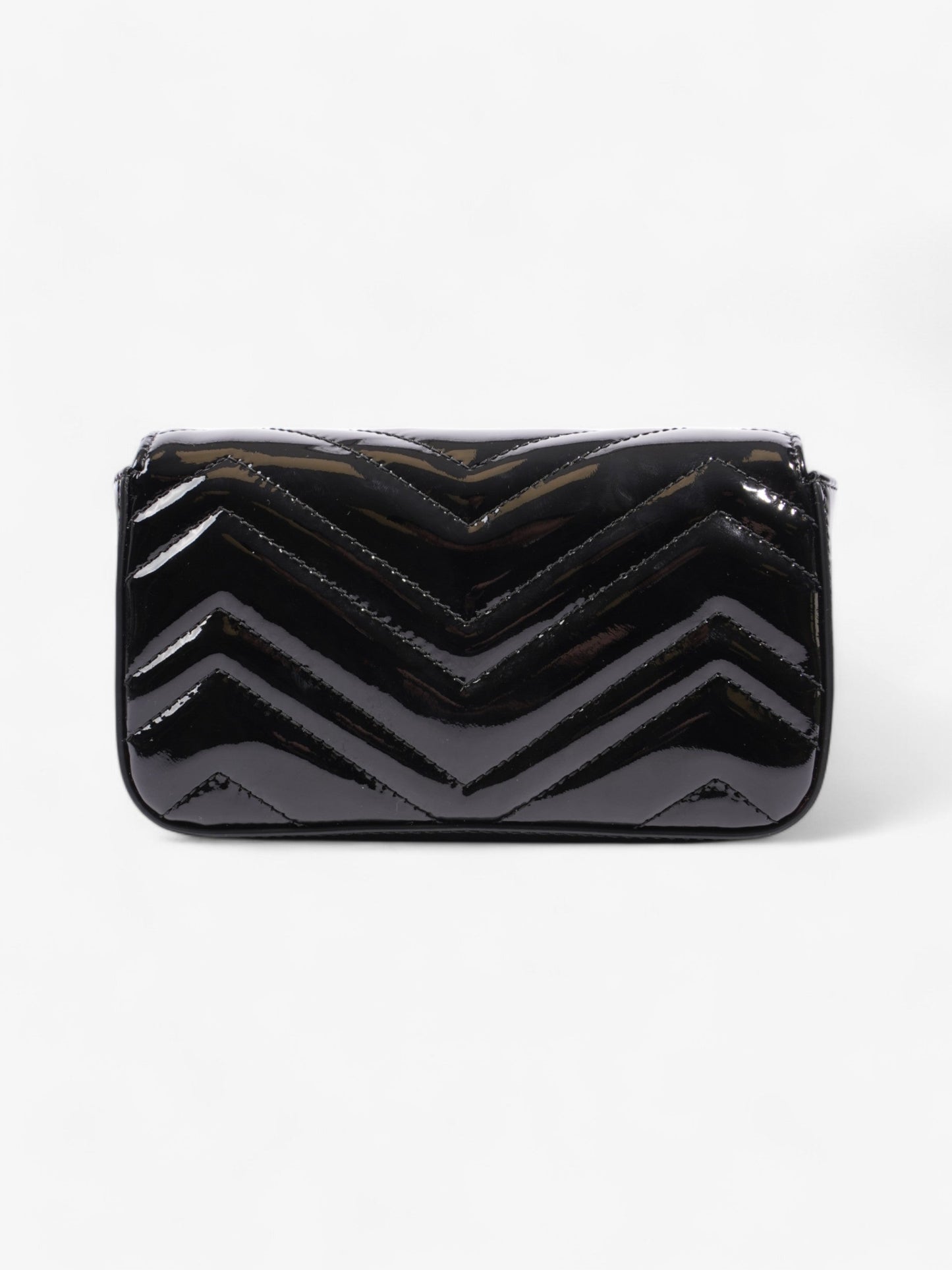 Gucci GG Marmont Black Patent Leather Super Mini