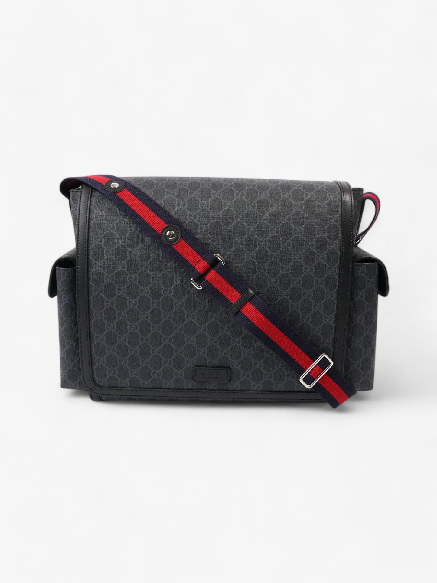 Gucci GG Diaper Bag GG Supreme / Black Coated Canvas Medium