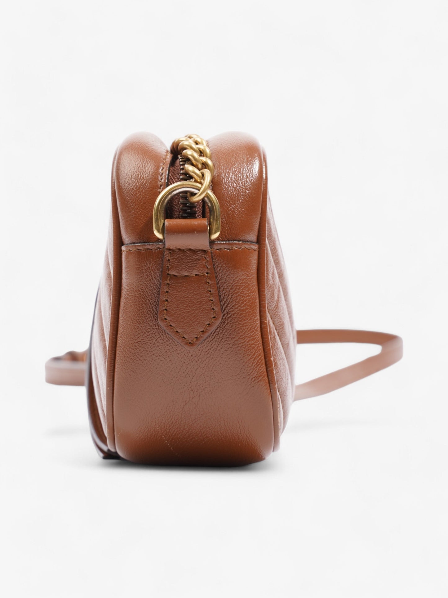 Gucci GG Marmont Brown Matelasse Leather Mini