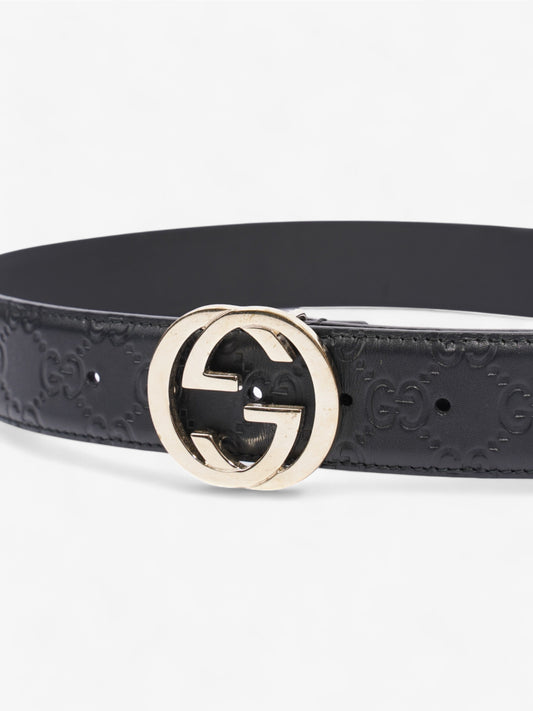 Gucci Interlocking G Belt Black / Light Gold Leather 80cm / 32"