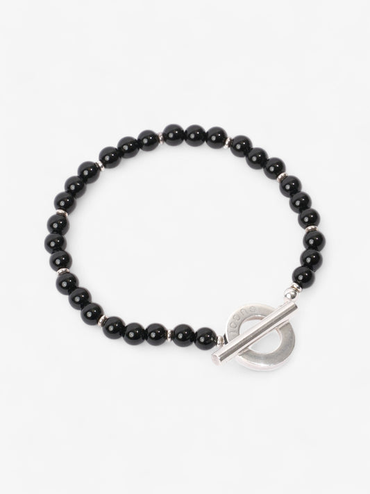 Gucci Beaded Bracelet Black / Silver Silver Sterling