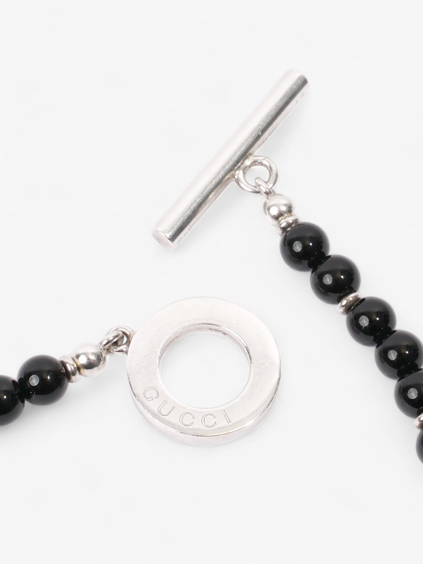 Gucci Beaded Bracelet Black / Silver Silver Sterling