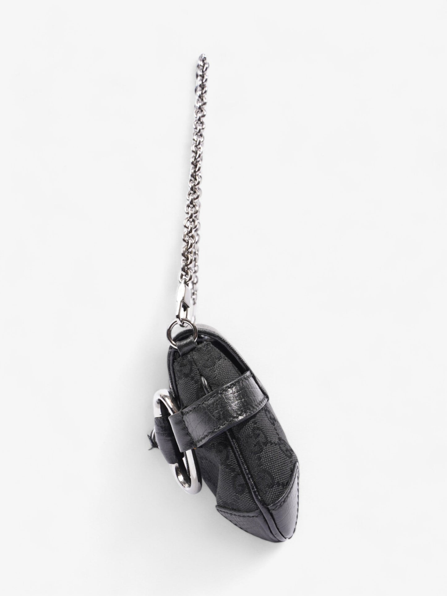 Gucci GG Horsebit Chain Black Canvas