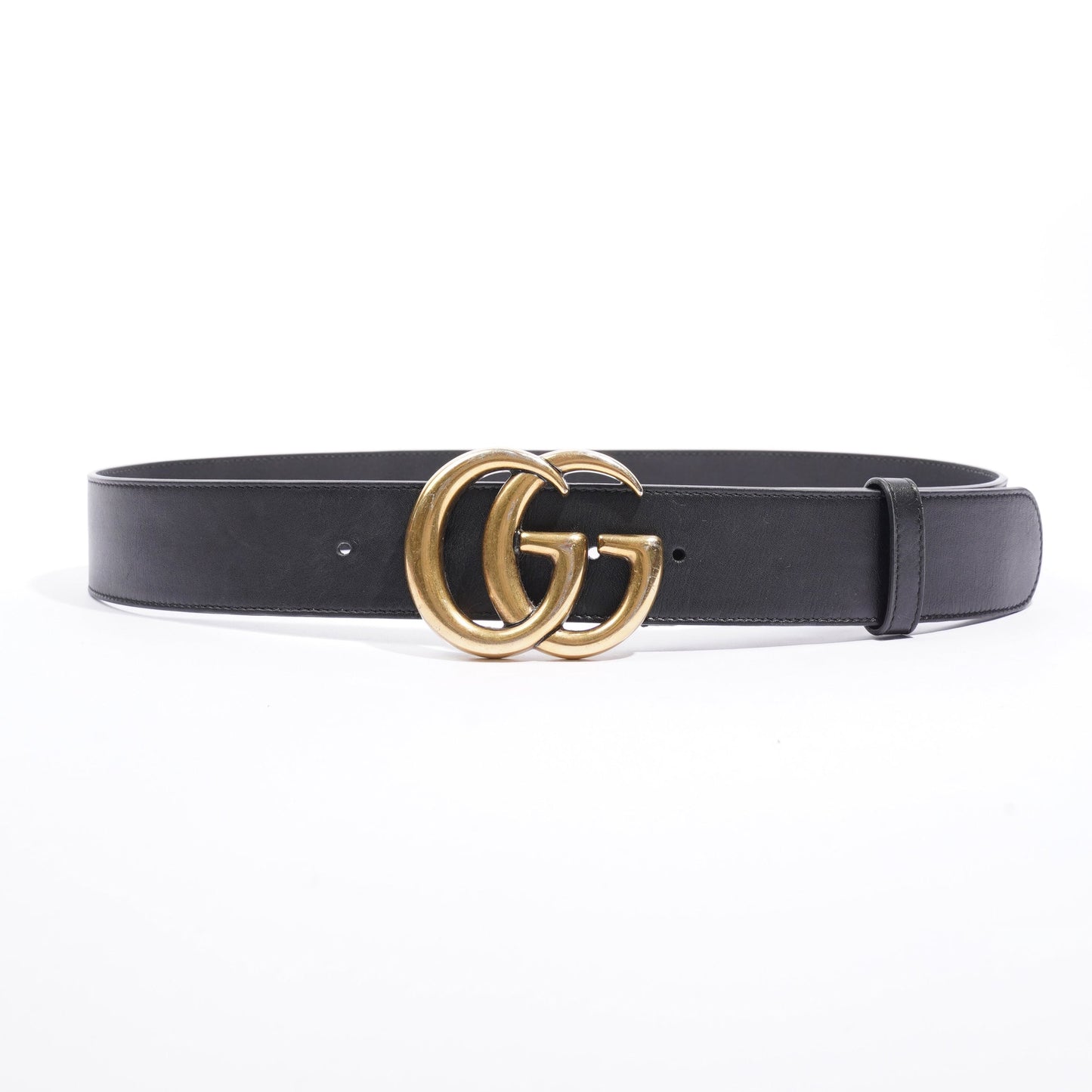 Gucci GG Marmont 2015 Re-Edition Wide Belt  Black Leather 85cm / 34"