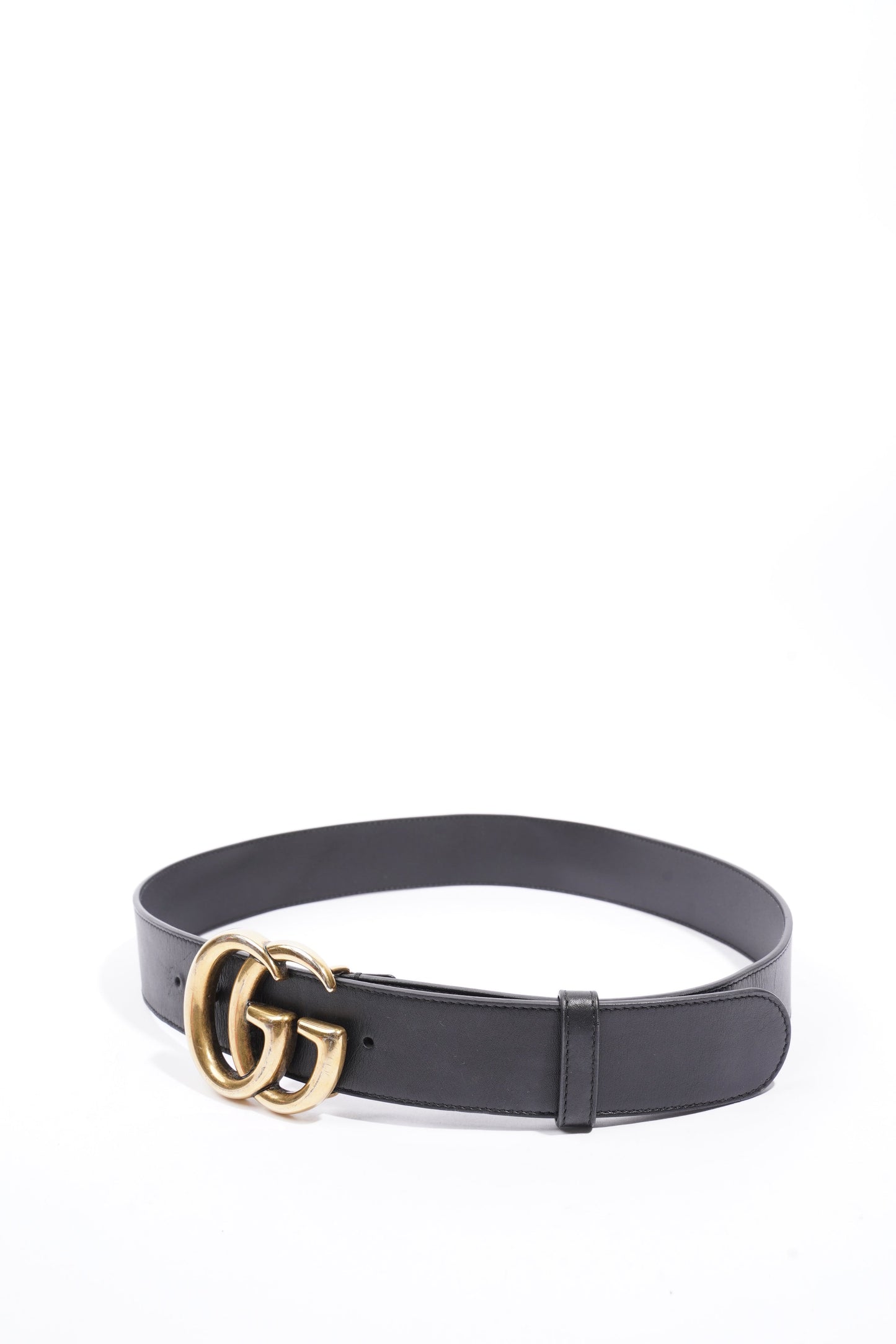 Gucci GG Marmont 2015 Re-Edition Wide Belt  Black Leather 85cm / 34"