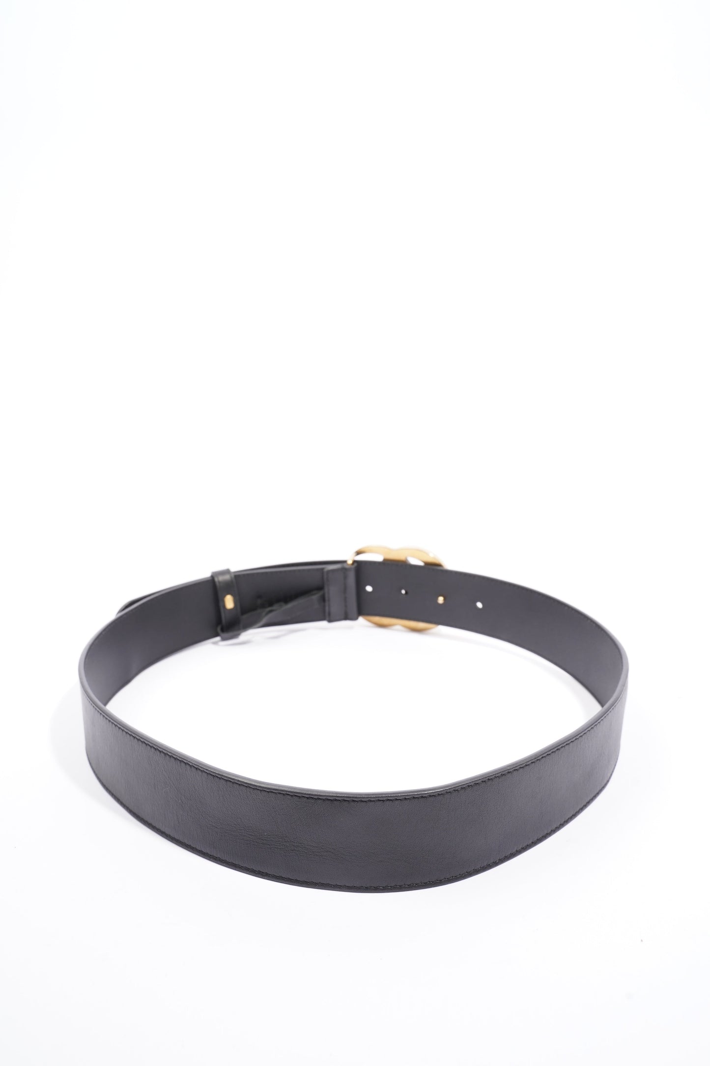 Gucci GG Marmont 2015 Re-Edition Wide Belt  Black Leather 85cm / 34"