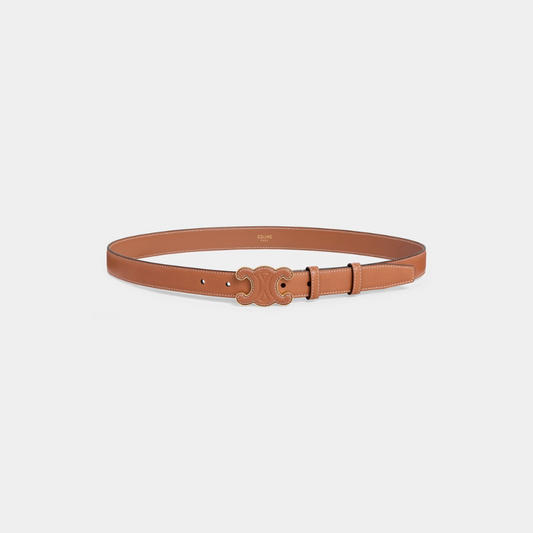 Tan Medium Cuir Triomphe Belt In Natural Calfskin Designer Belts for Women