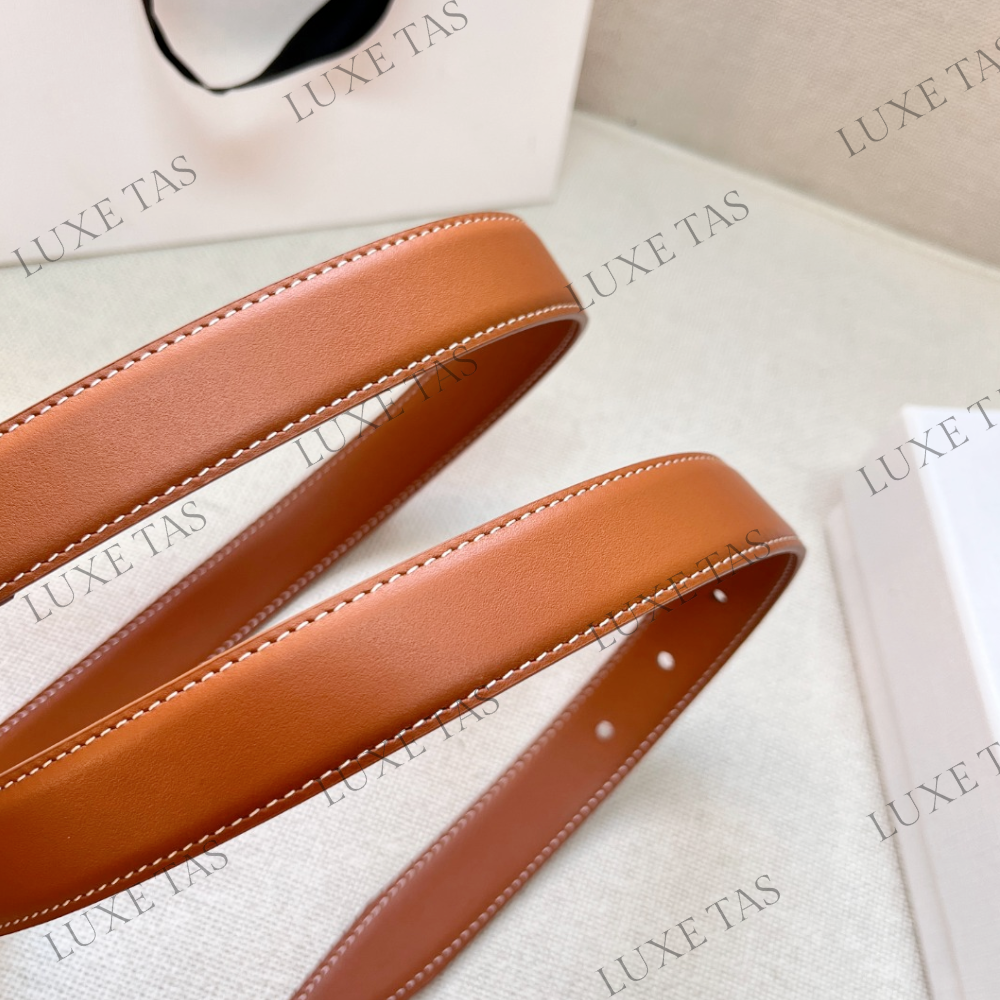 Tan Medium Cuir Triomphe Belt In Natural Calfskin Designer Belts for Women
