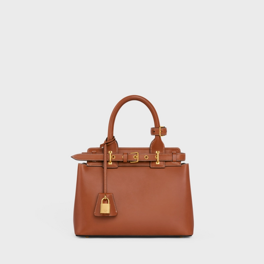 Tan Teen C*line Conti Bag In Natural Calfskin Leather Handbag for Women