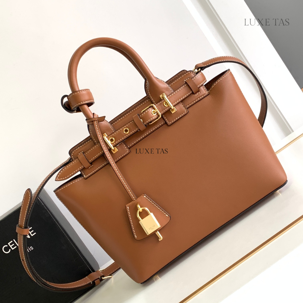 Tan Teen C*line Conti Bag In Natural Calfskin Leather Handbag for Women