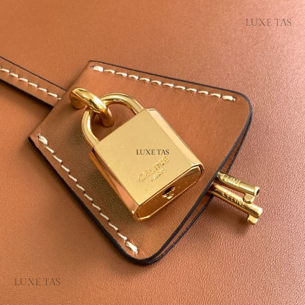 Tan Teen C*line Conti Bag In Natural Calfskin Leather Handbag for Women