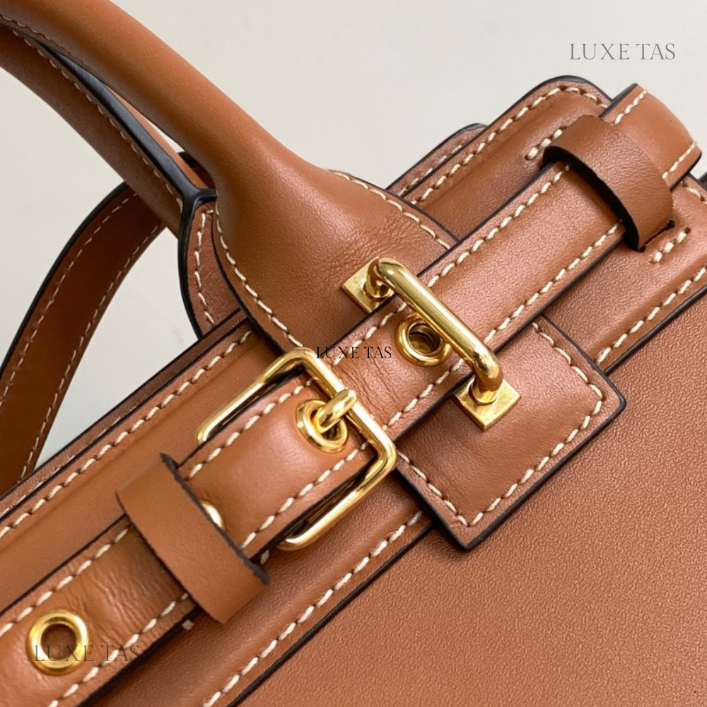 Tan Teen C*line Conti Bag In Natural Calfskin Leather Handbag for Women