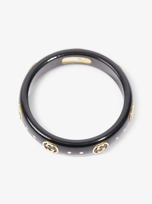 Gucci Icon GG Ring Black / Gold Yellow Gold 13 (Circumference - 53mm)