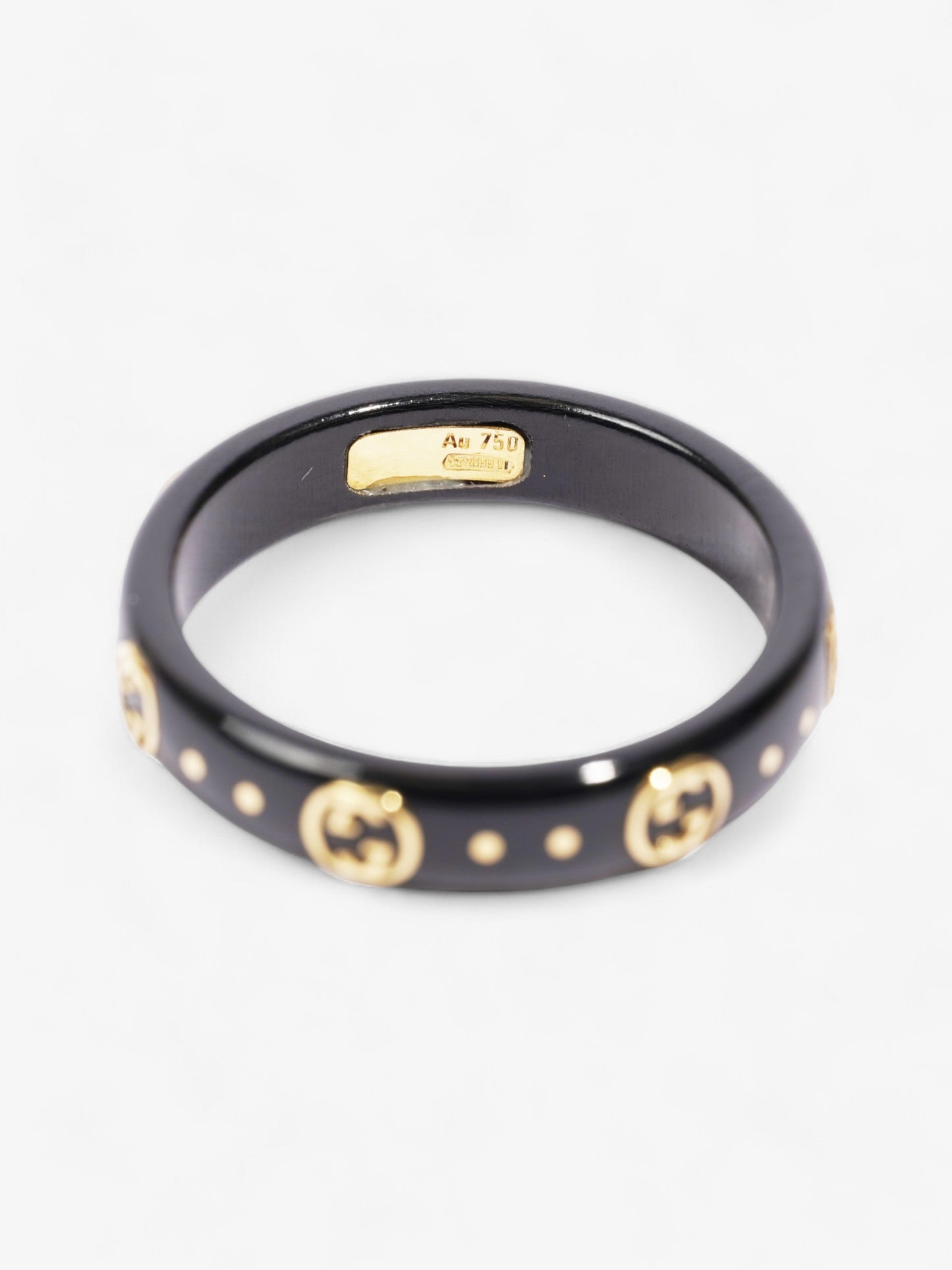 Gucci Icon GG Ring Black / Gold Yellow Gold 13 (Circumference - 53mm)