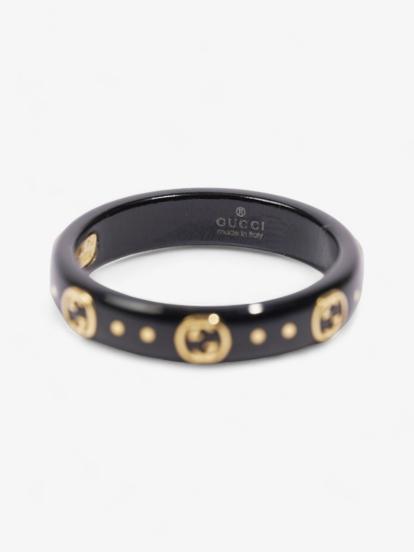 Gucci Icon GG Ring Black / Gold Yellow Gold 13 (Circumference - 53mm)