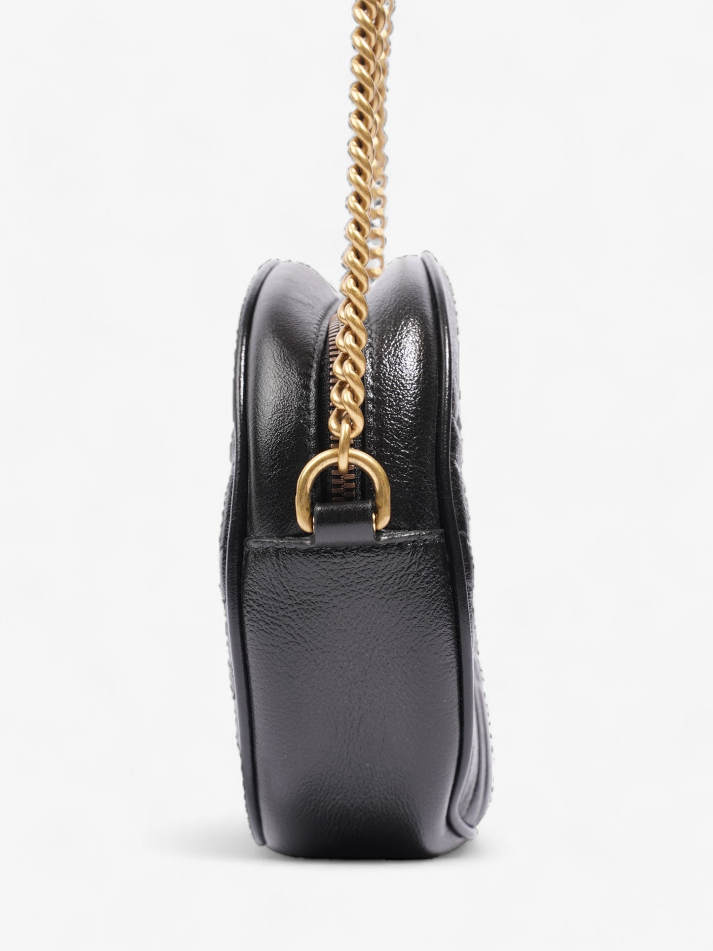 Gucci Marmont Round Bag Black Matelasse Leather