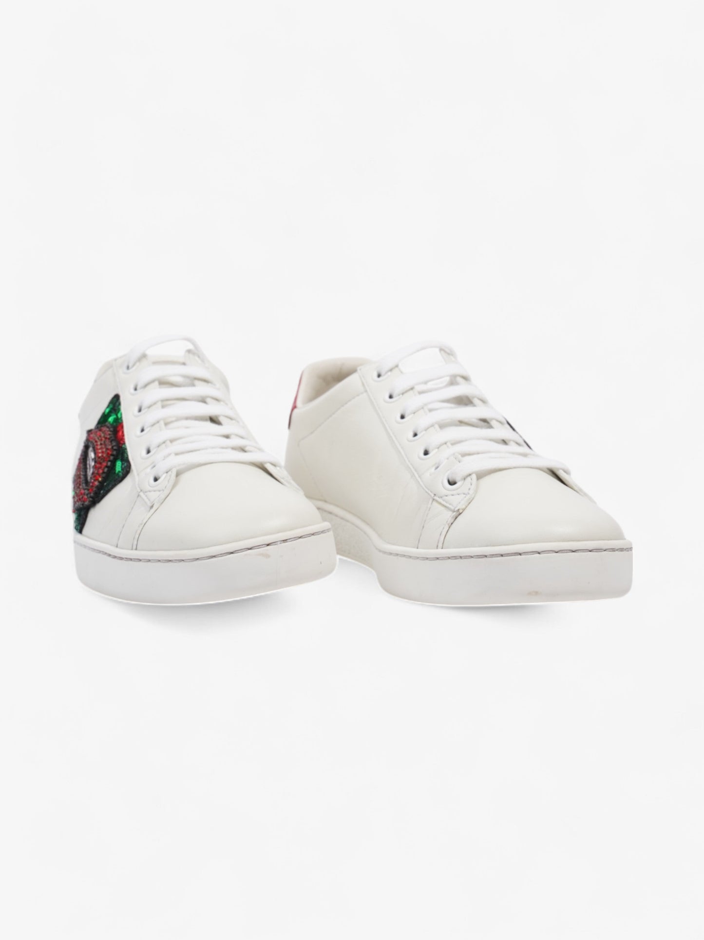 Gucci Ace Low 'Lip Sequin  White  / Green / Red Leather EU 38 UK 5
