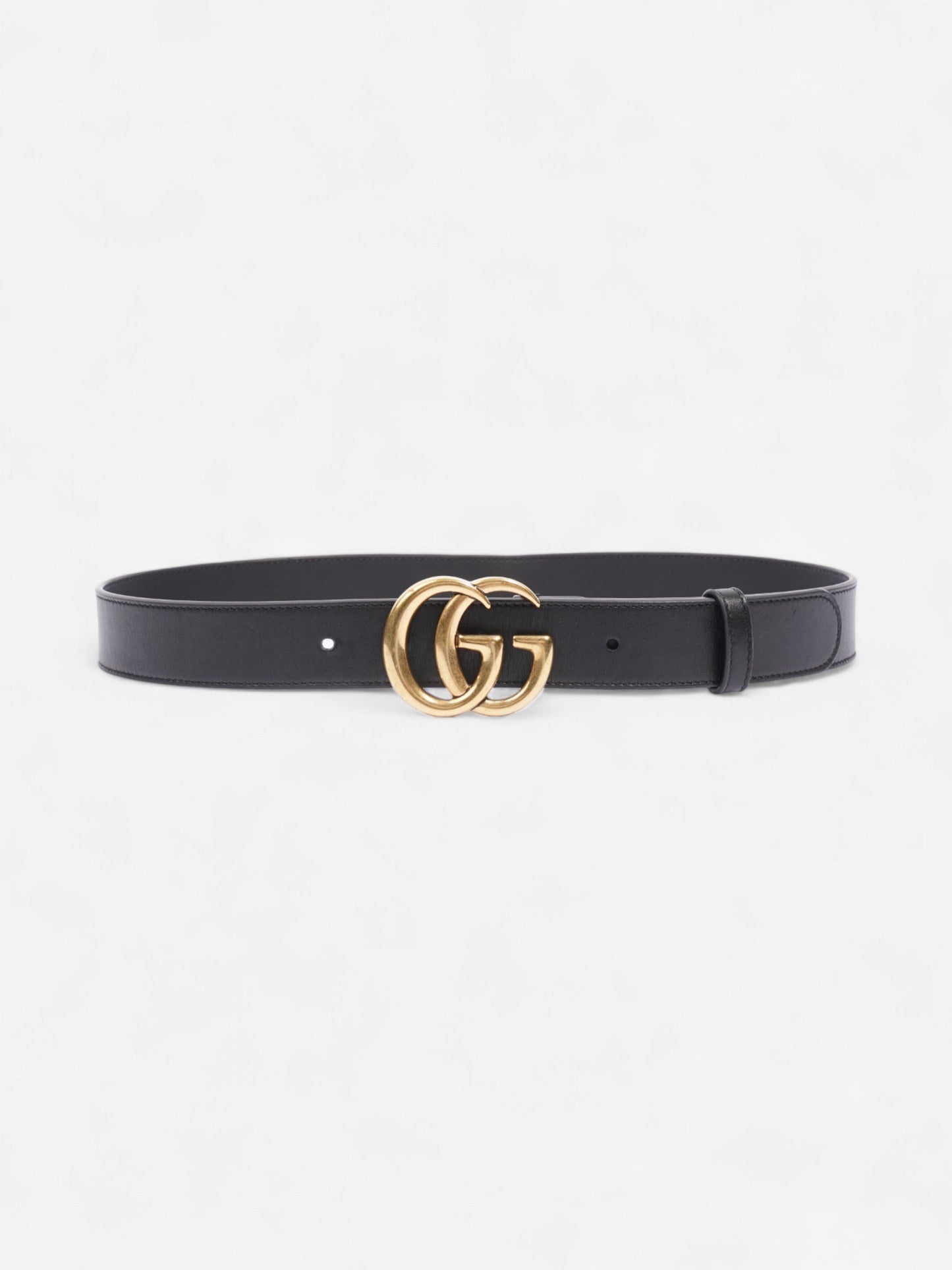 Gucci GG Marmont Thin Belt Black / Gold Leather 80cm / 32"