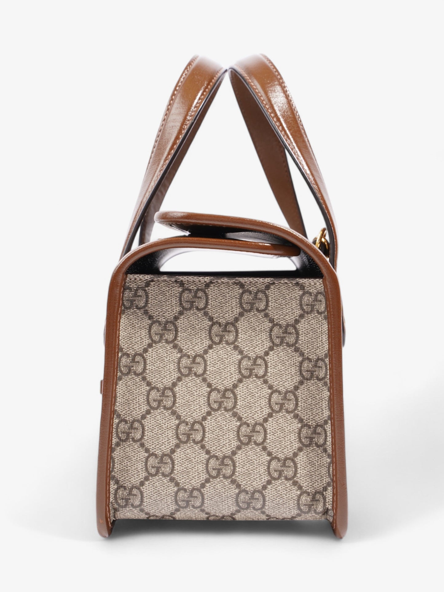 Gucci Horsebit 1955 Top Handle GG Supreme / Brown Coated Canvas Mini