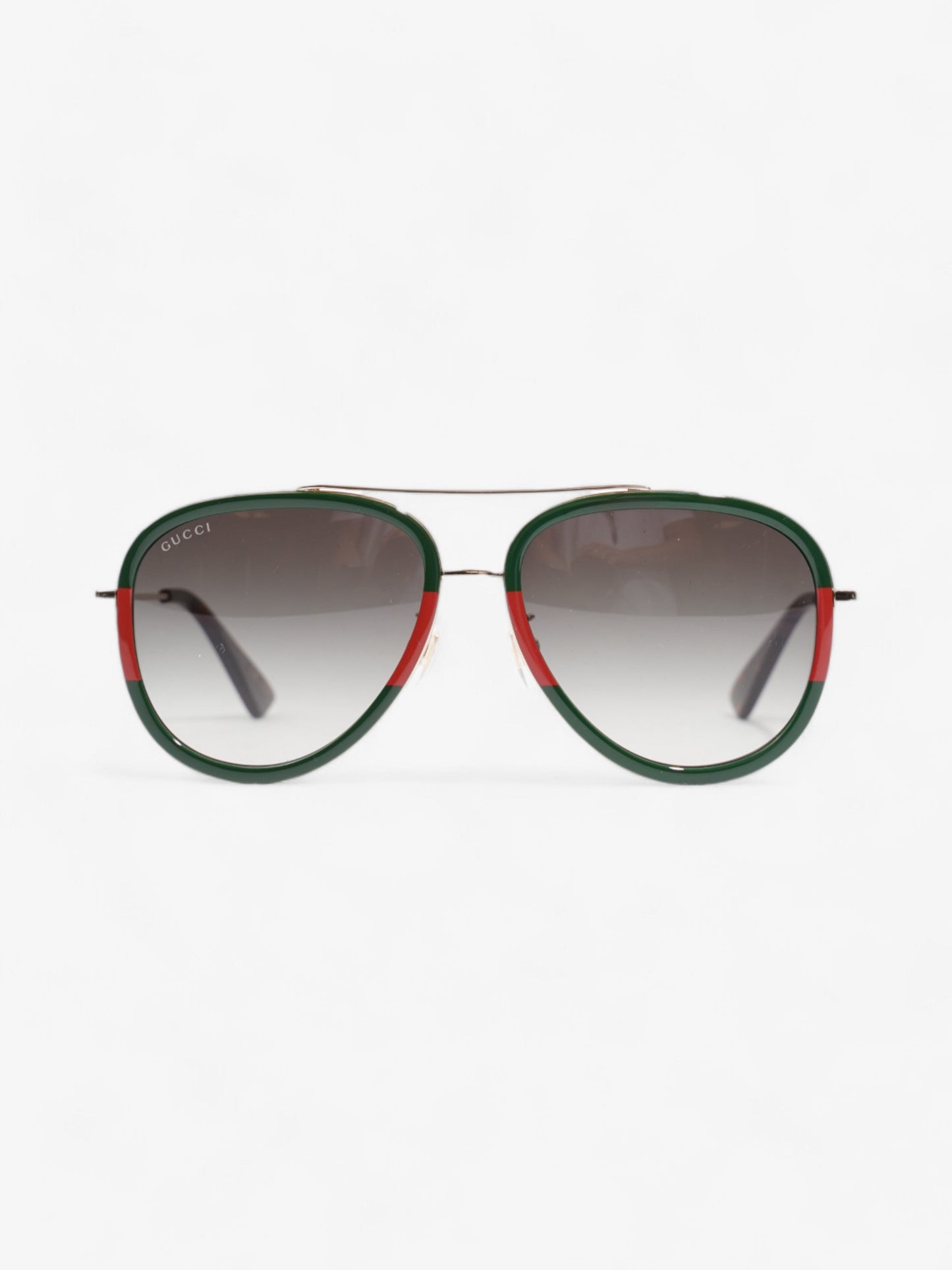 Gucci Web Aviator  Gold / Green / Red Acetate 140mm