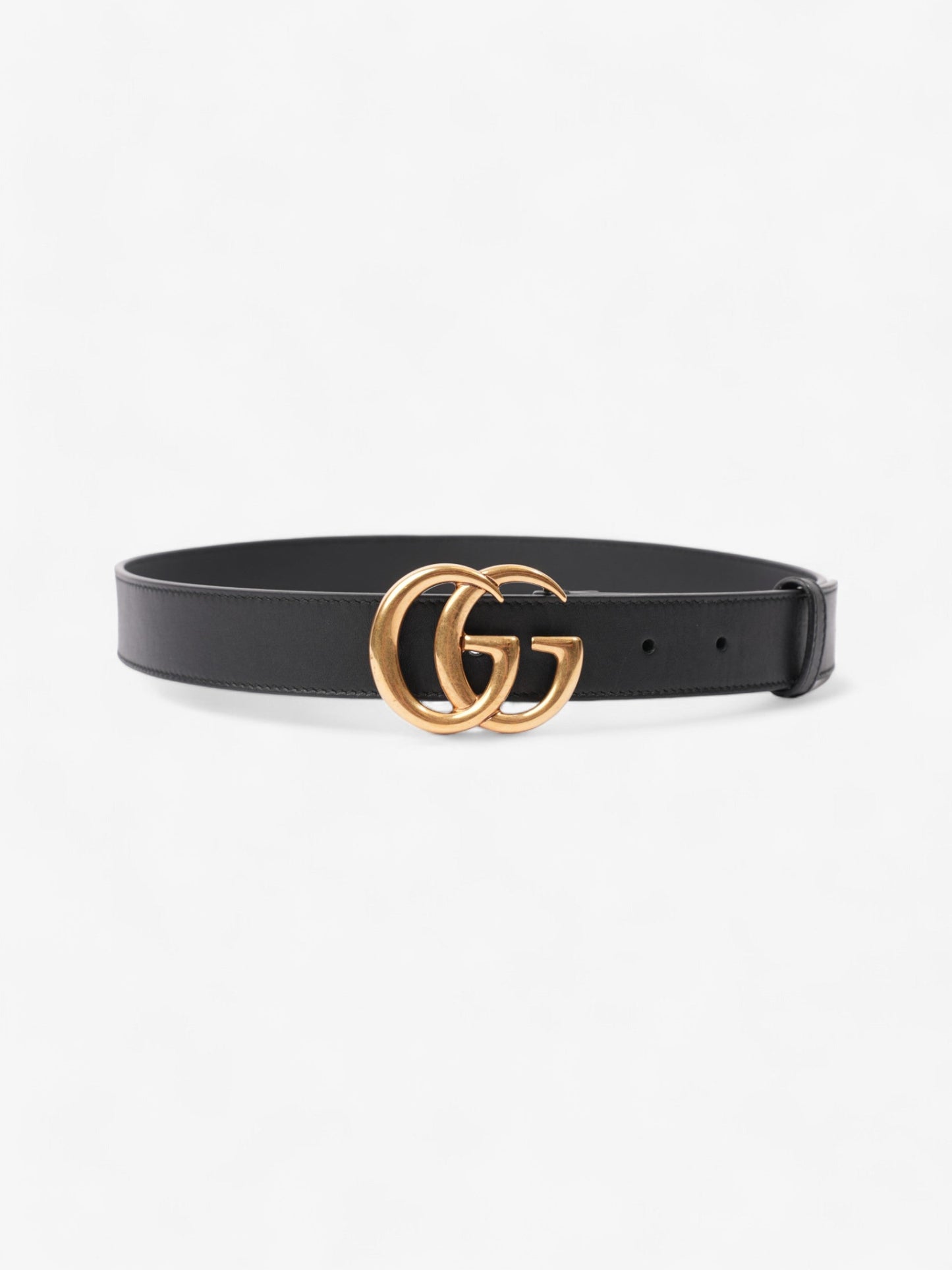 Gucci GG Marmont Belt Black / Gold Leather 75cm / 30"