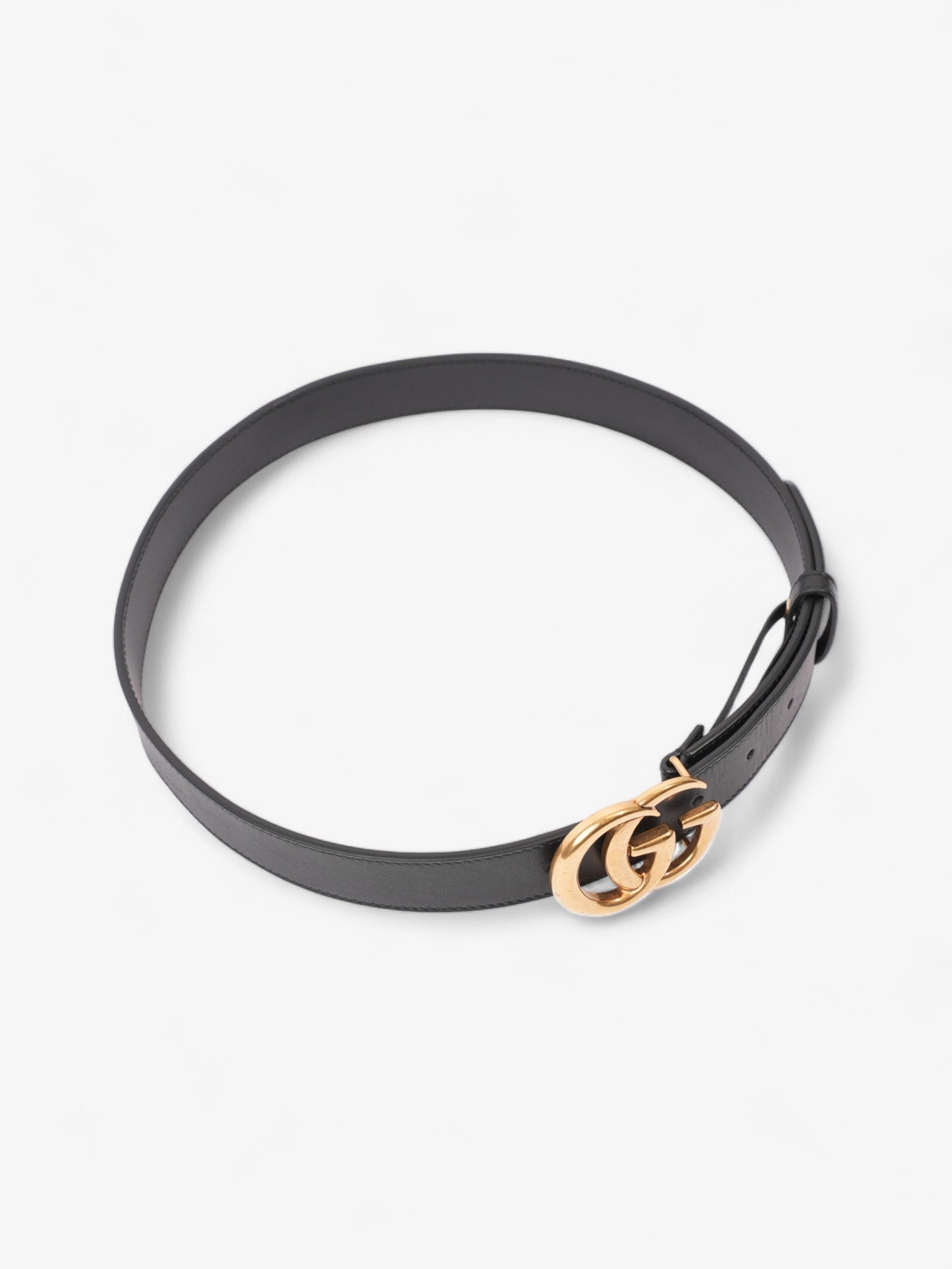 Gucci GG Marmont Belt Black / Gold Leather 75cm / 30"