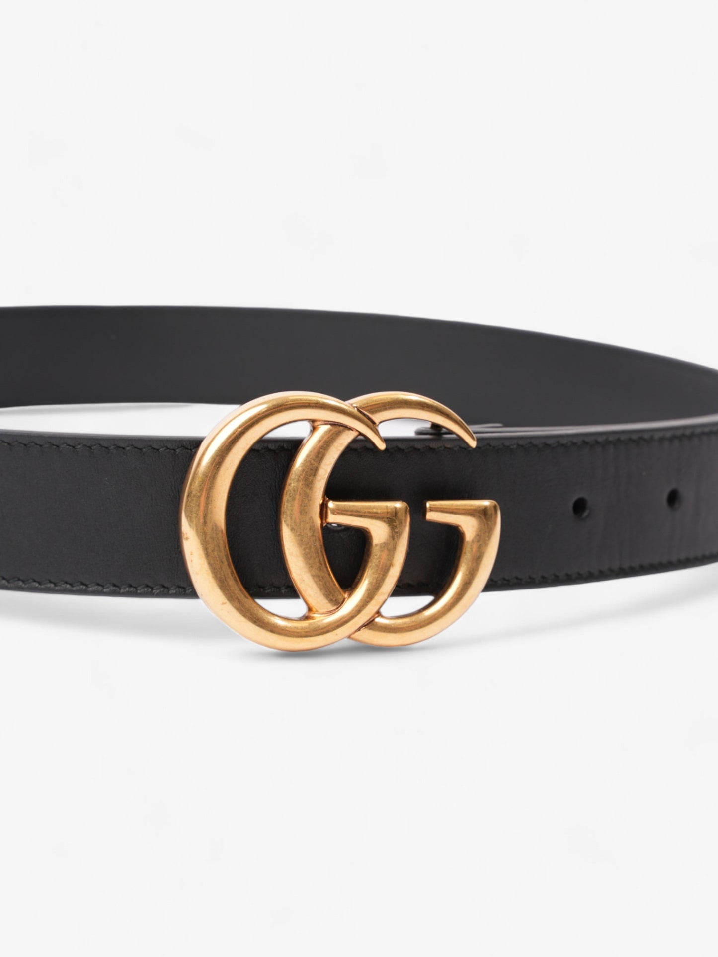 Gucci GG Marmont Belt Black / Gold Leather 75cm / 30"