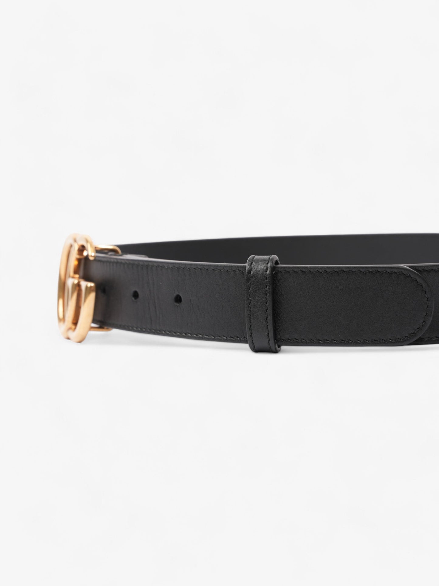 Gucci GG Marmont Belt Black / Gold Leather 75cm / 30"