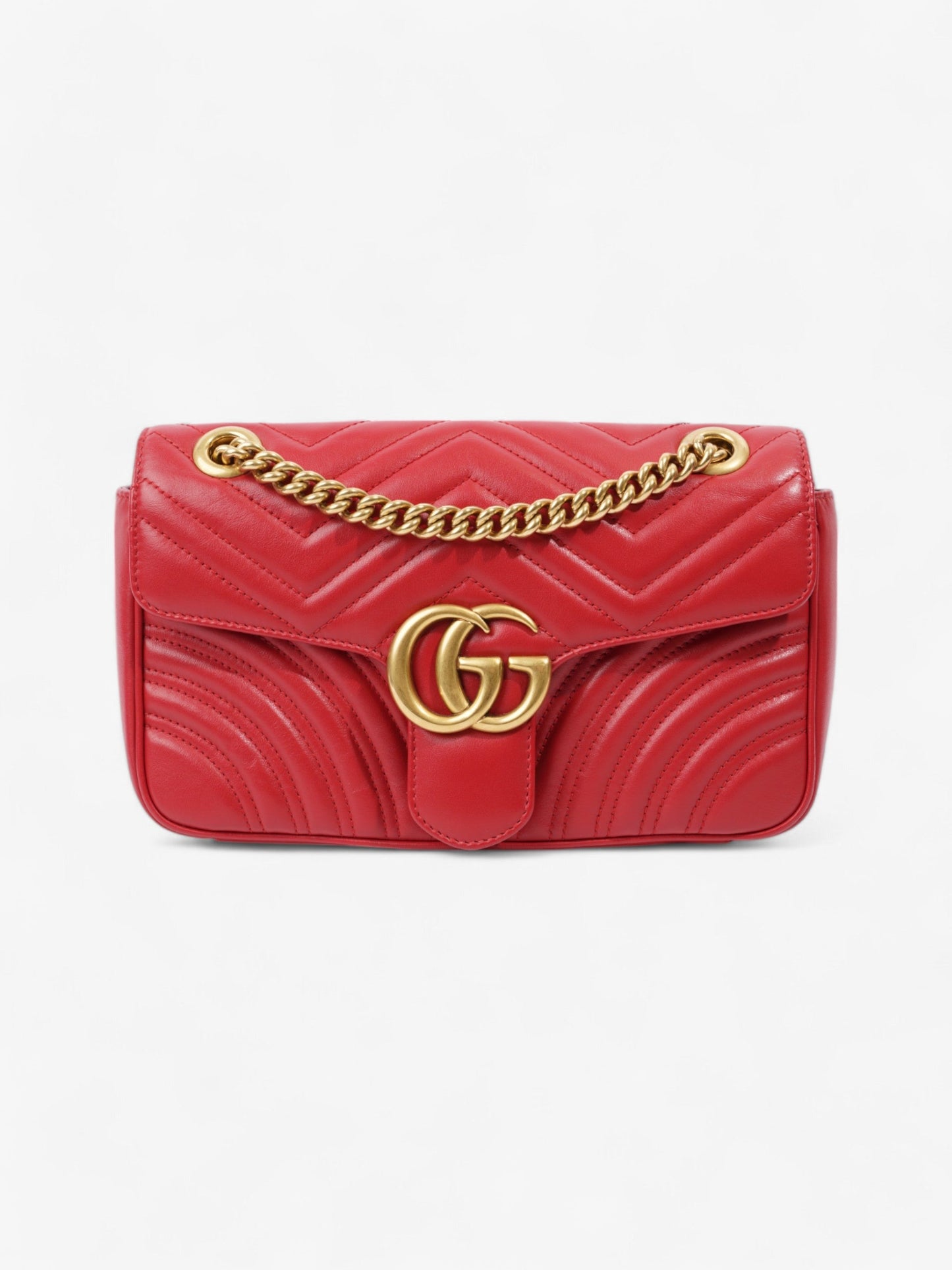 Gucci GG Marmont Red Matelasse Leather Small