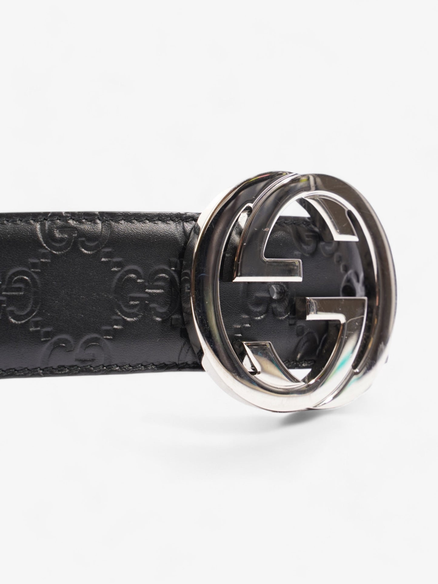 Gucci Wide Belt with Interlocking G Buckle Black Leather 90cm / 36"
