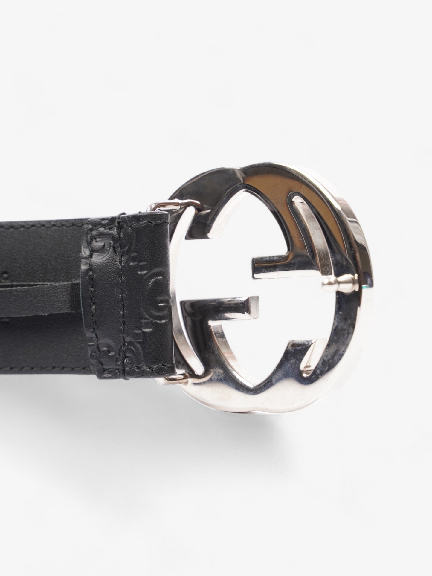Gucci Wide Belt with Interlocking G Buckle Black Leather 90cm / 36"