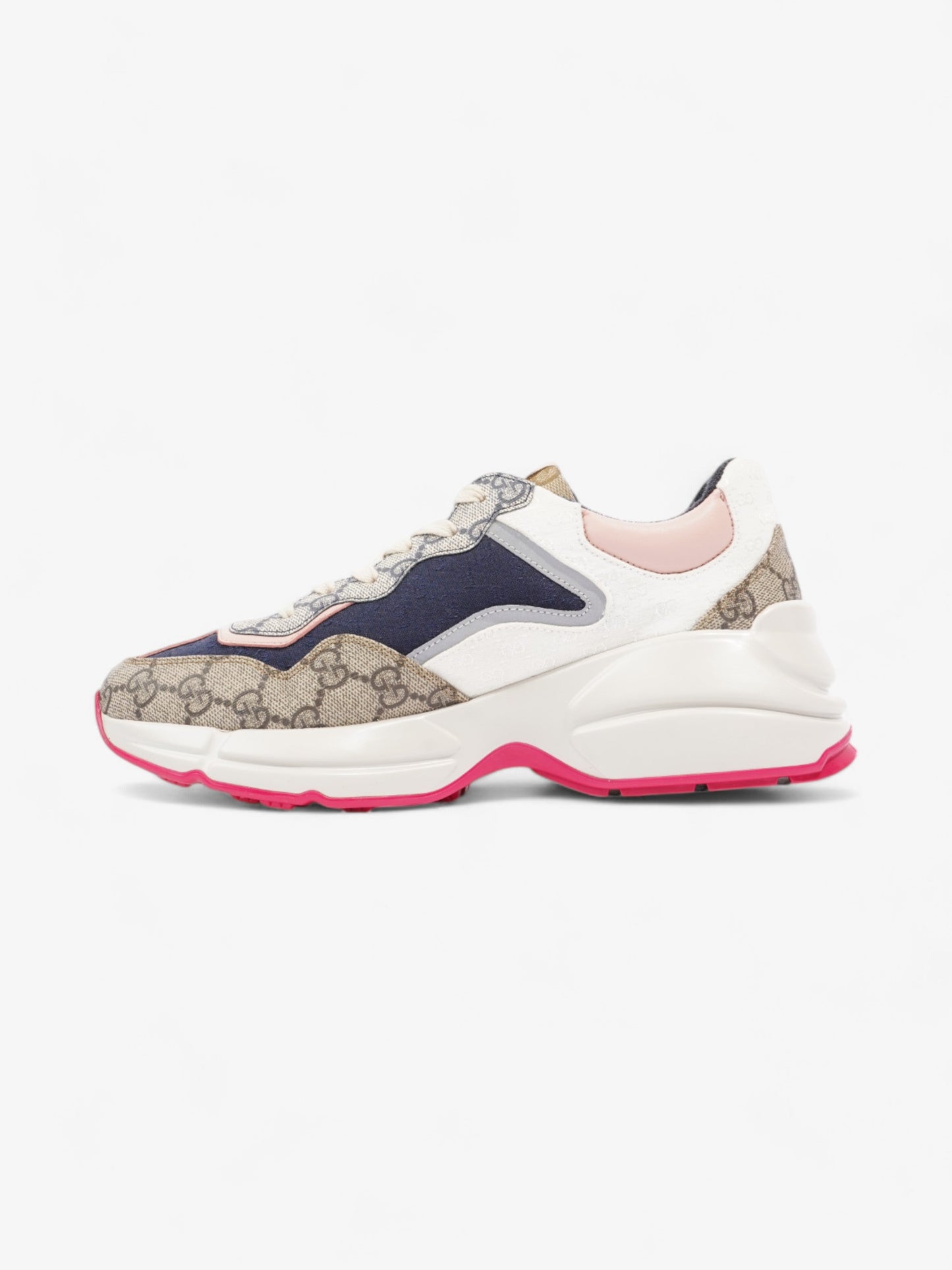 Gucci Rhyton GG Supreme / Navy Blue / Pink Cotton EU 39.5 UK 6.5