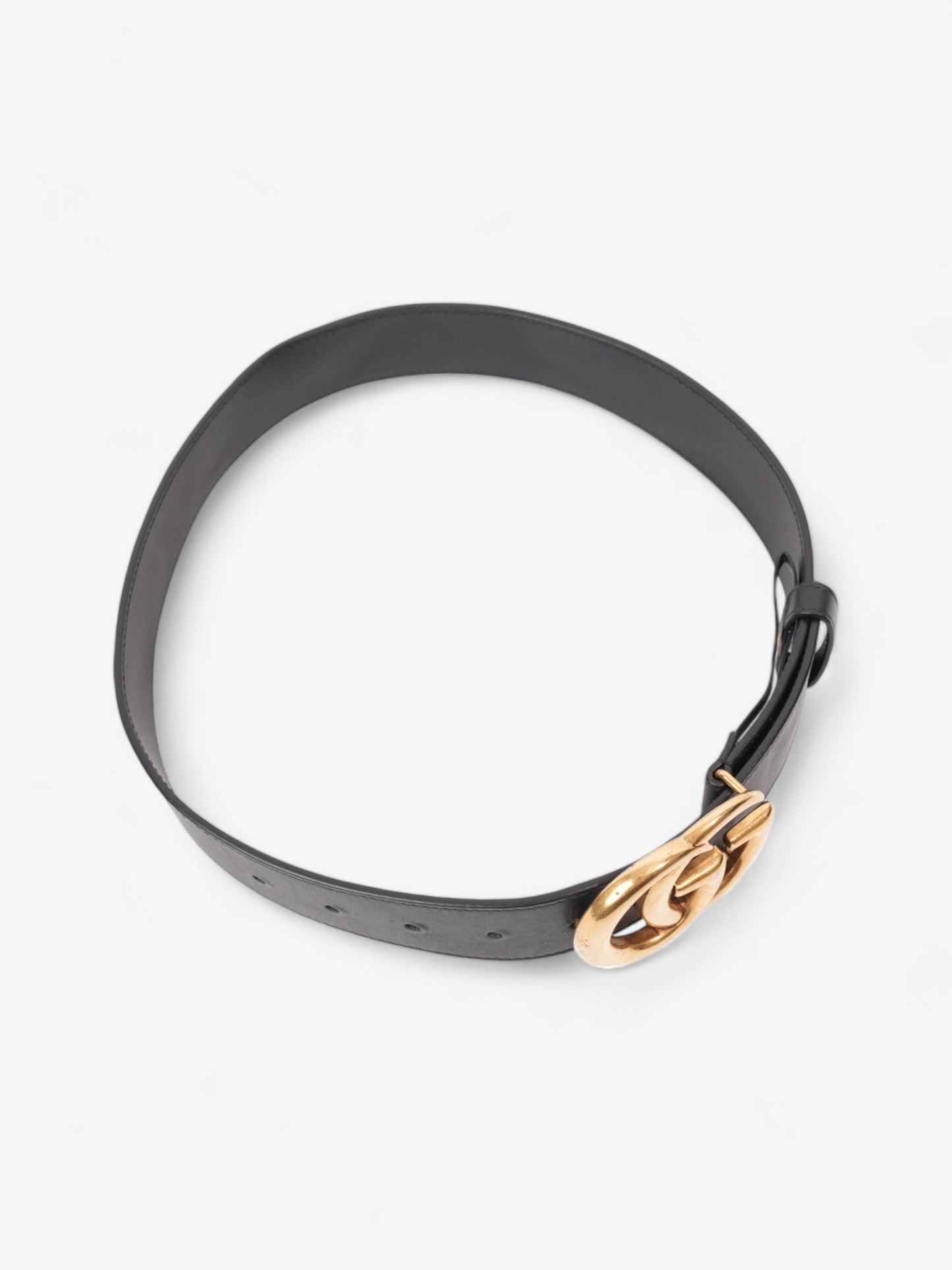 Gucci GG Marmont 2015 Re-Edition Wide Belt Black / Gold Leather 65cm / 26"