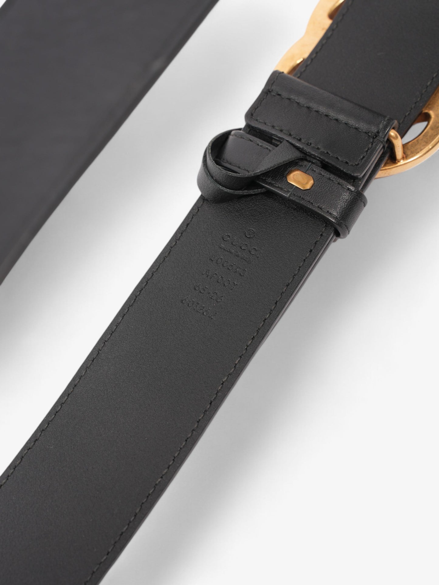 Gucci GG Marmont 2015 Re-Edition Wide Belt Black / Gold Leather 65cm / 26"