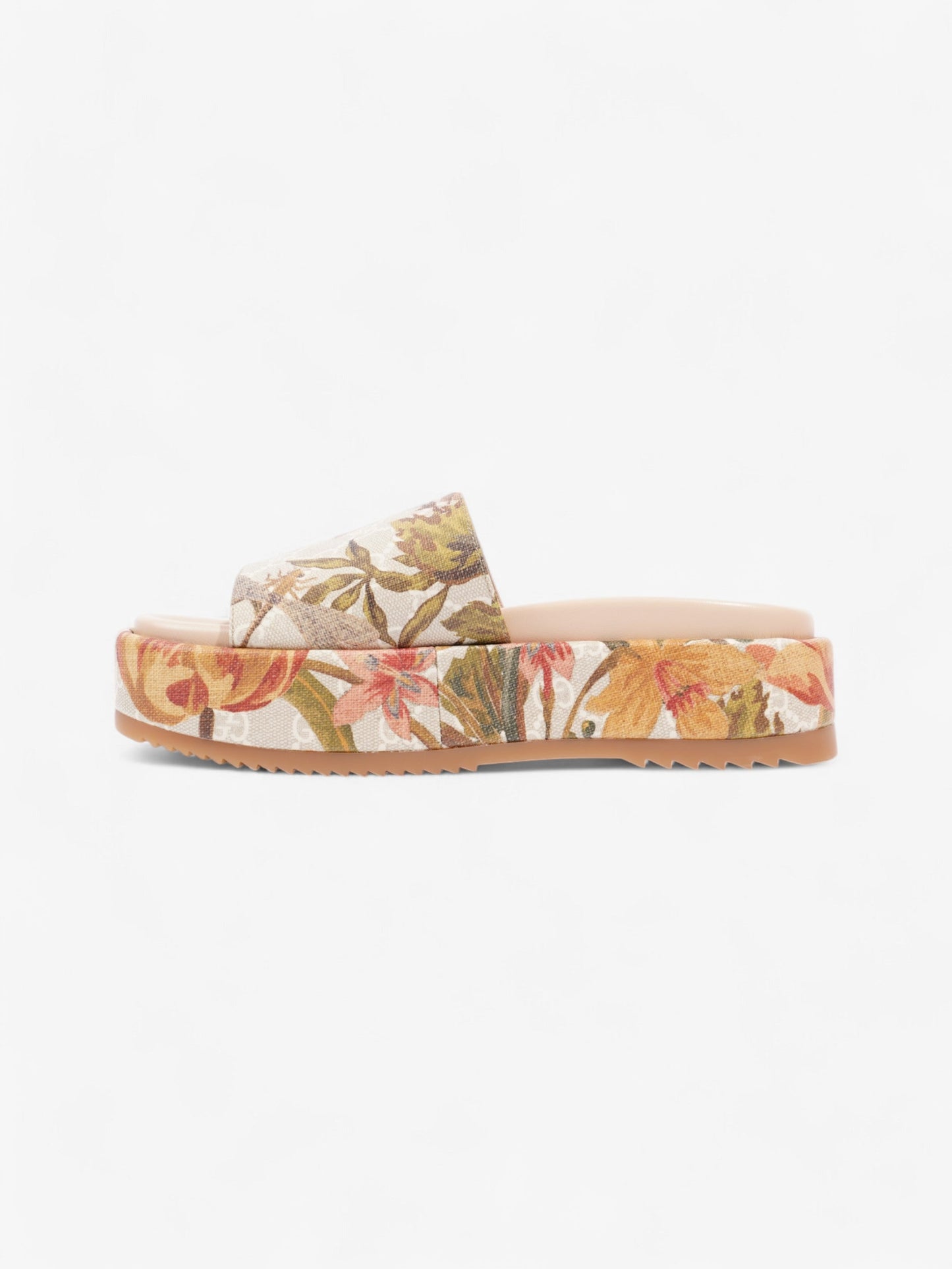 Gucci GG Flora Platform Slides GG Supreme / Multicoloured Canvas EU 38 UK 5
