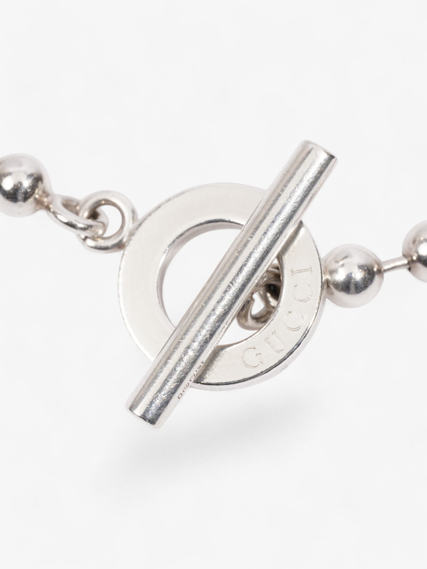 Gucci Beaded Bracelet with Toggle Silver Silver Sterling