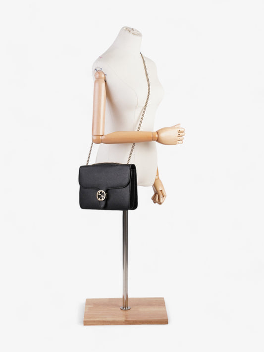 Gucci Interlocking GG Crossbody Bag Black Leather