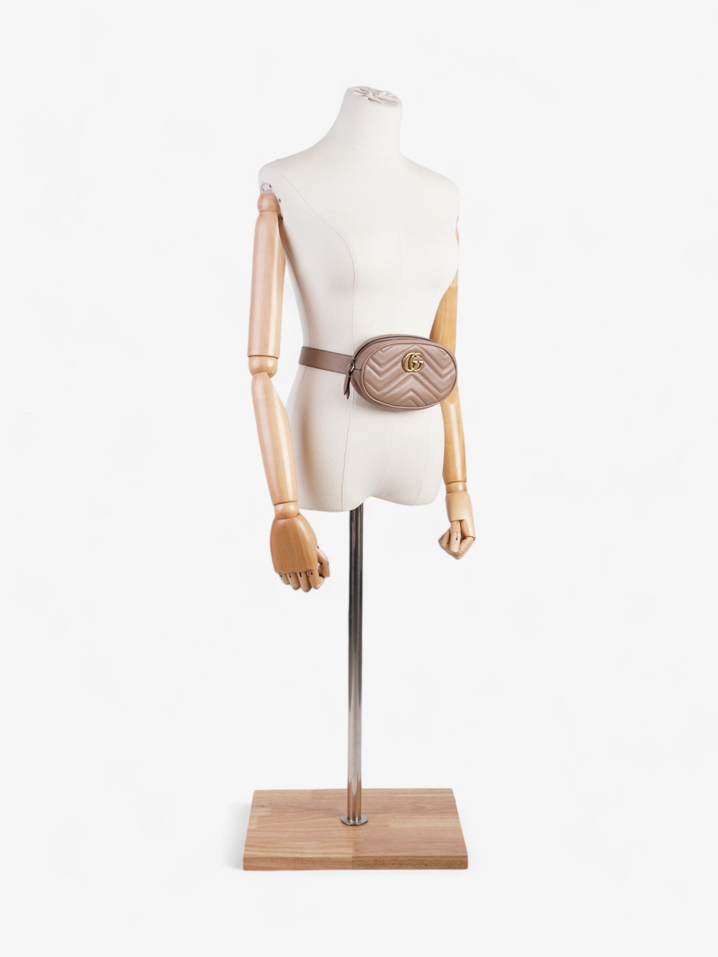 Gucci GG Marmont Belt Bag Porcelain Rose Matelasse Leather