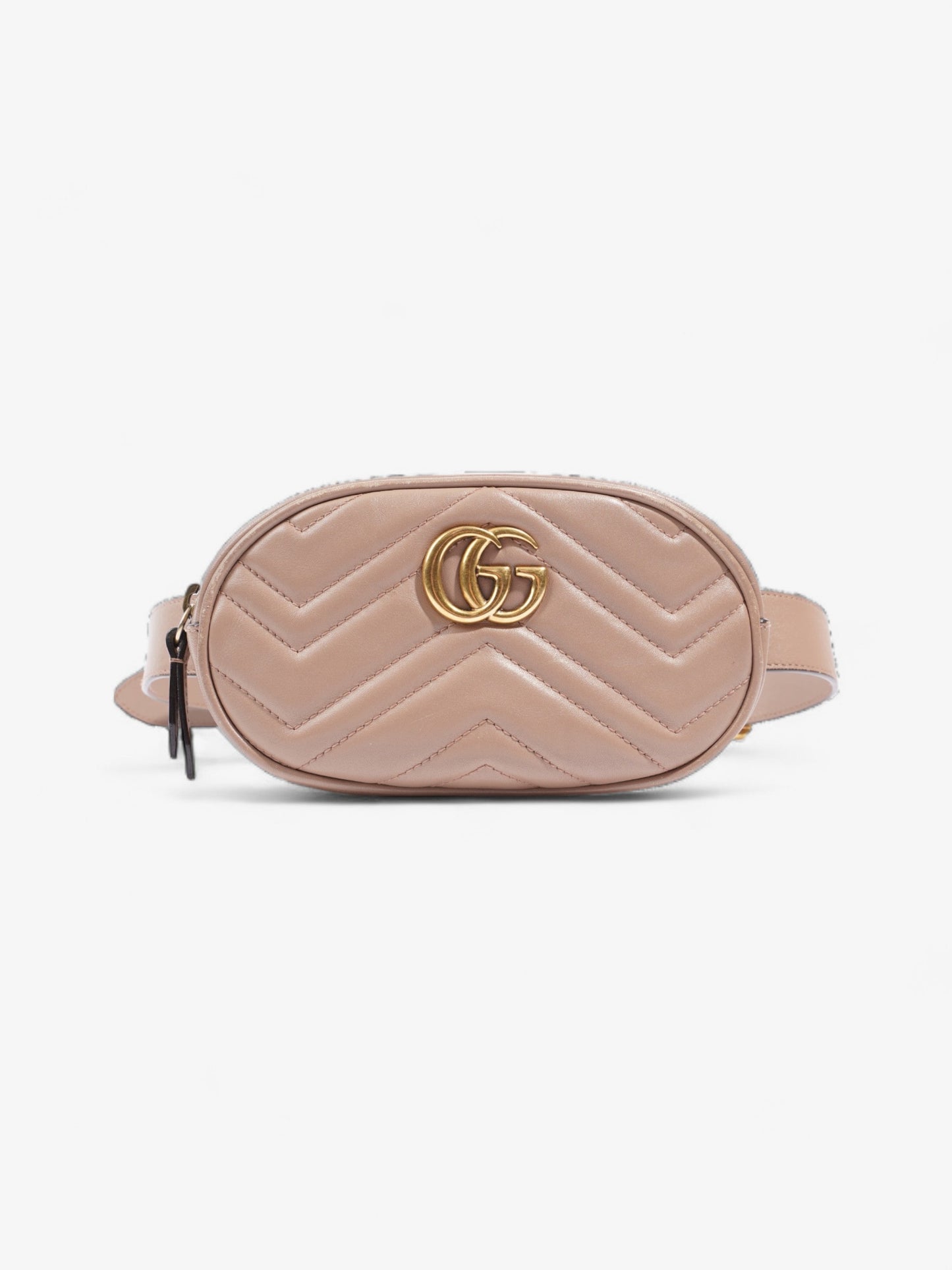 Gucci GG Marmont Belt Bag Porcelain Rose Matelasse Leather
