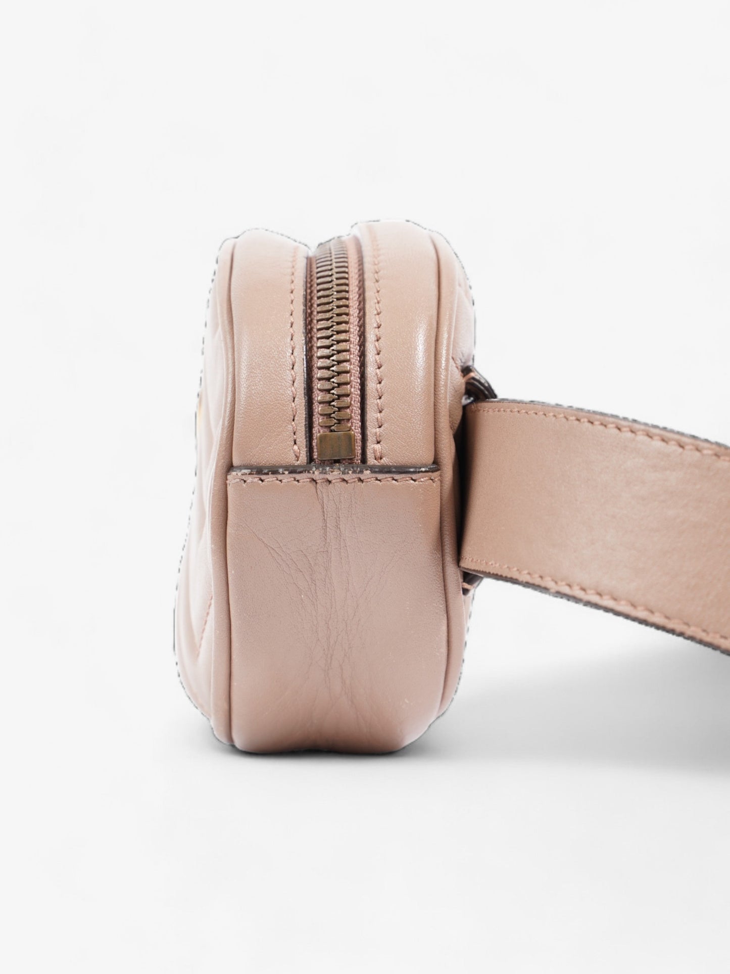 Gucci GG Marmont Belt Bag Porcelain Rose Matelasse Leather
