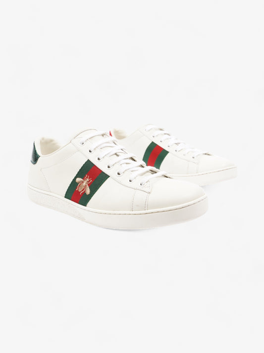 Gucci Ace Embroidered Bee White / Red / Green Leather EU 40 UK 7