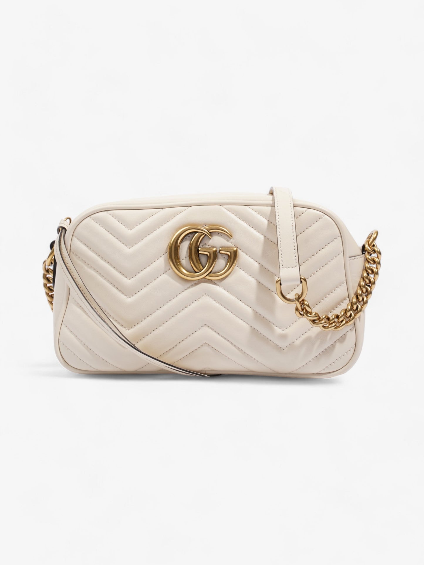 Gucci GG Marmont White Matelasse Leather Small