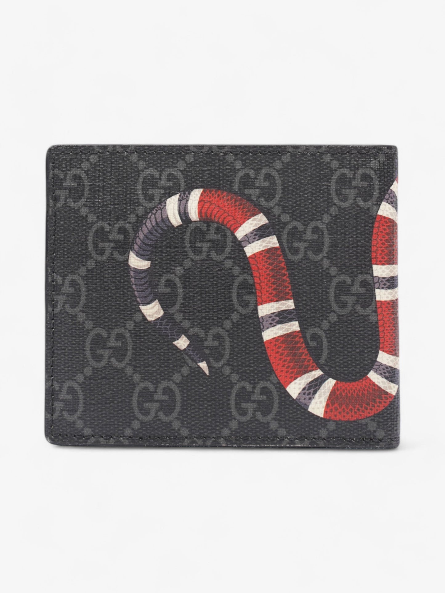 Gucci Kingsnake Print Bifold Wallet Black / Snake Canvas
