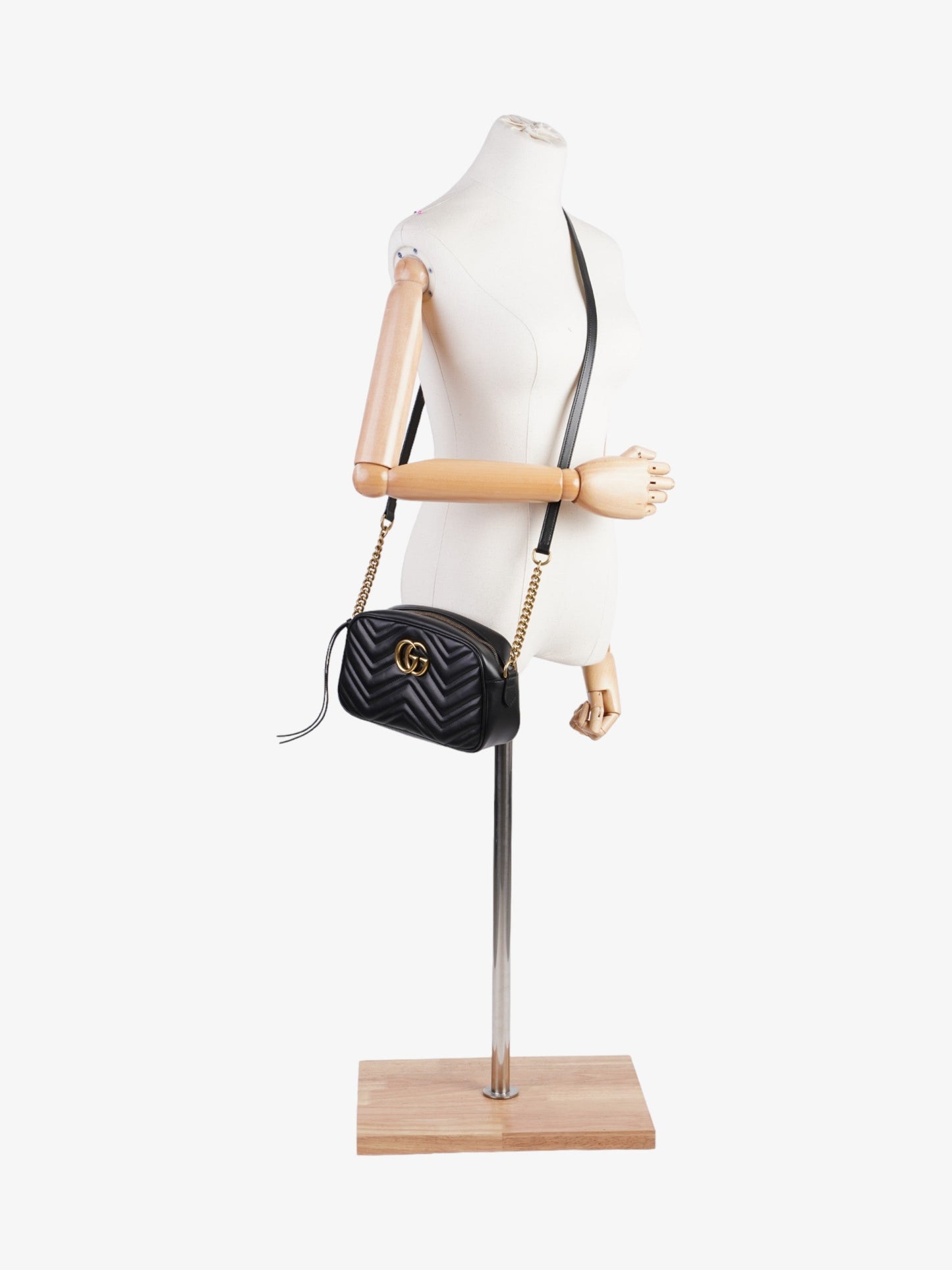 Gucci GG Marmont Black Matelasse Leather Small