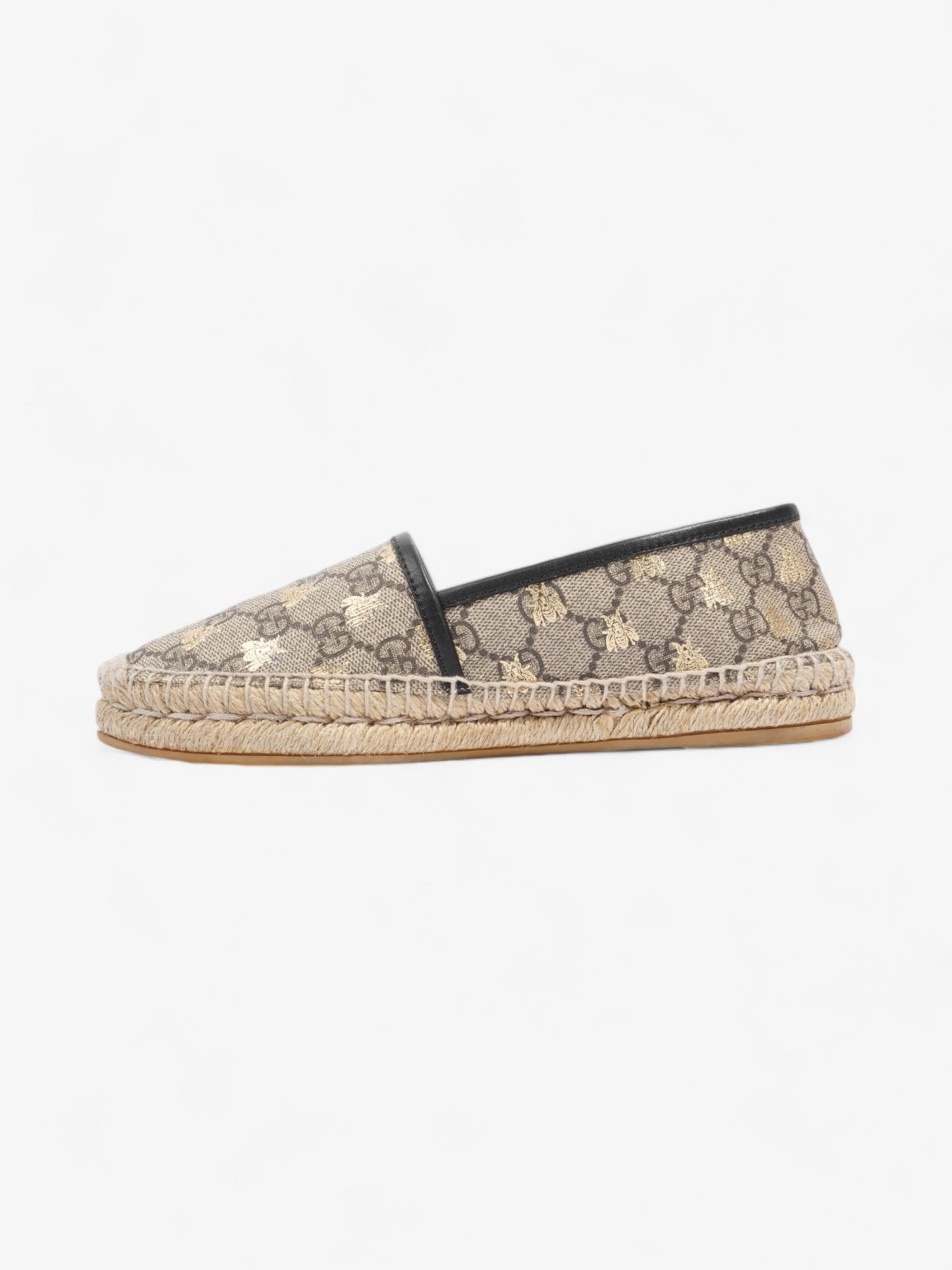 Gucci GG Bee Espadrille GG Supreme / Gold Canvas EU 36.5 UK 3.5