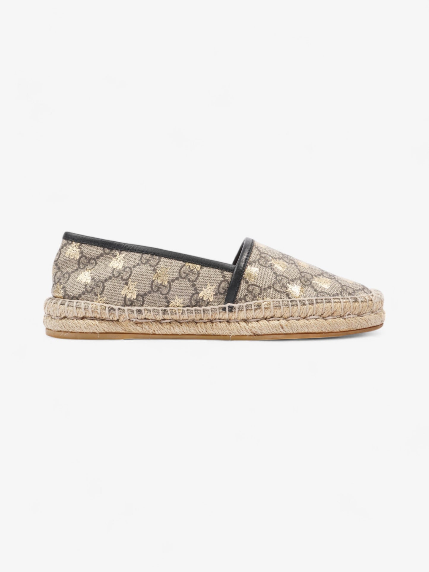Gucci GG Bee Espadrille GG Supreme / Gold Canvas EU 36.5 UK 3.5