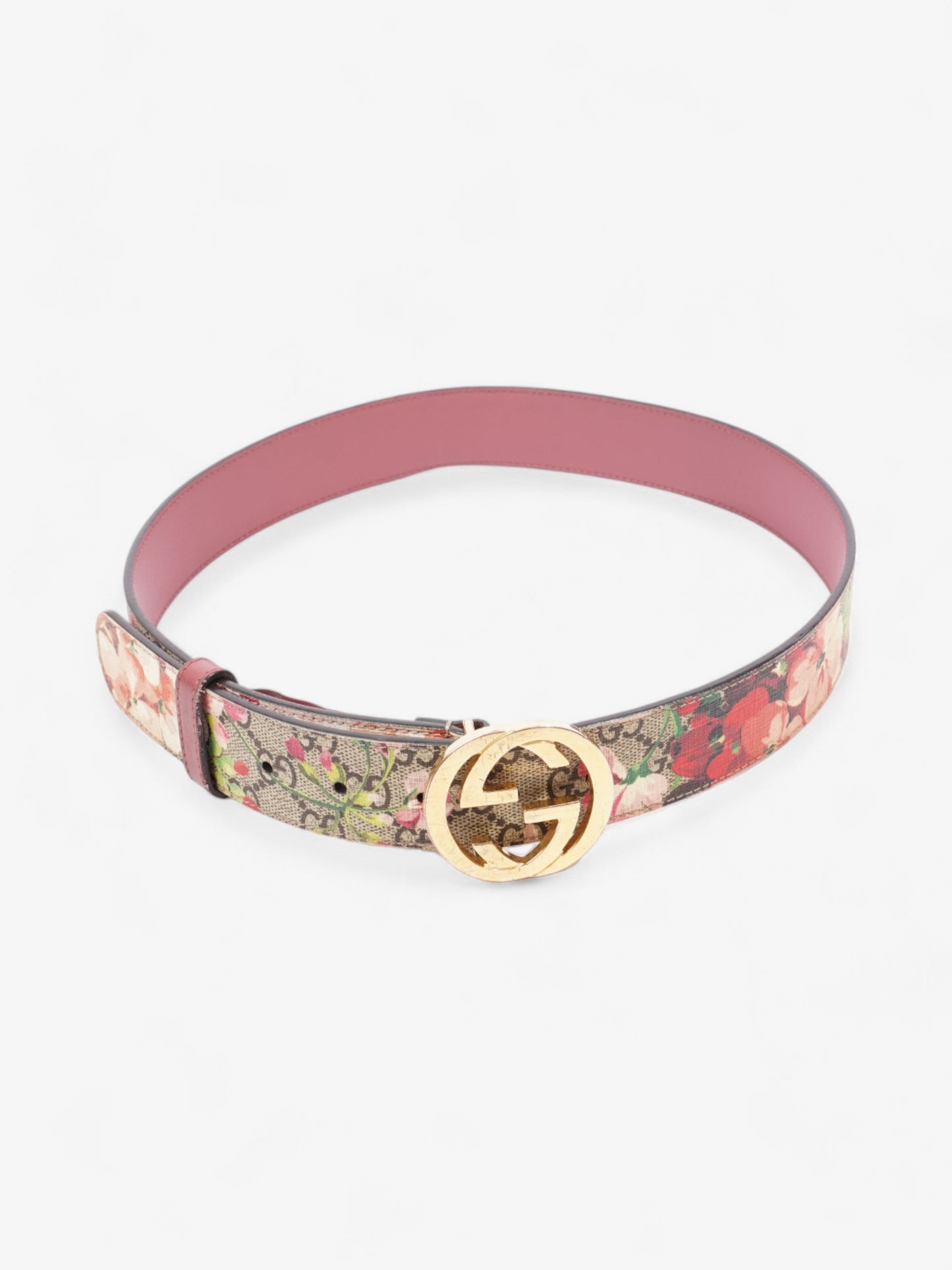 Gucci Interlocking G Belt GG Supreme Floral Coated Canvas 80cm 32"
